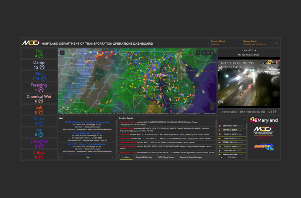Maryland DOT State Highway Administration Operations Dashboard