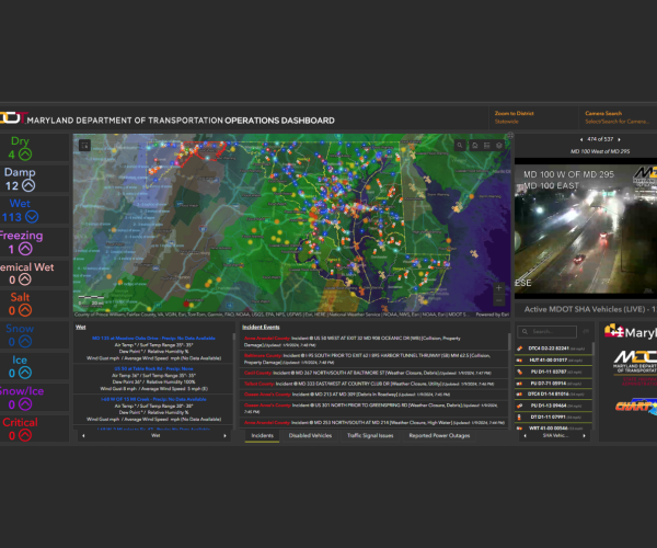 Maryland DOT State Highway Administration Operations Dashboard